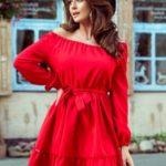DAISY – Červené dámské šaty s volánky 265-4