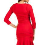 Dámské společenské šaty s volánkem červené – Červená – MOE
